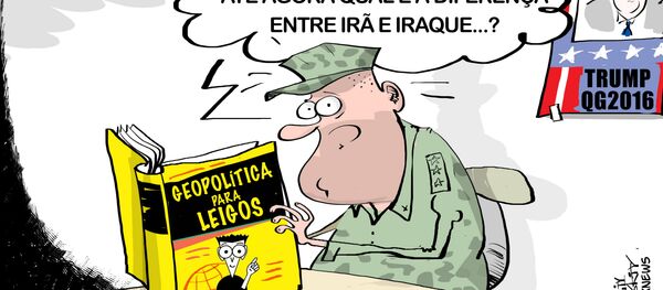 Charge sobre recorrentes confusões geopolíticas e geográficas dos oficias da defesa norte-americana - Sputnik Brasil