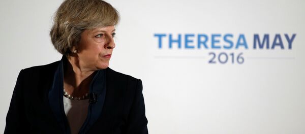 Theresa May speaks during her Conservative party leadership campaign at the Institute of Engineering and Technology in Birmingham, England, Britain July 11, 2016. - Sputnik Brasil