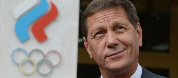 Aleksandr Zhukov, presidente do Executivo do Comitê Olímpico da Rússia, após uma sessão em Moscou - Sputnik Brasil