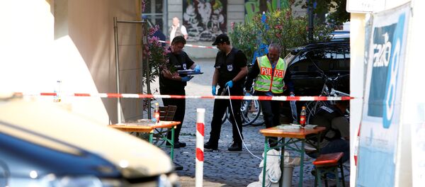 Polícia alemã no local do atentado em Ansbach - Sputnik Brasil
