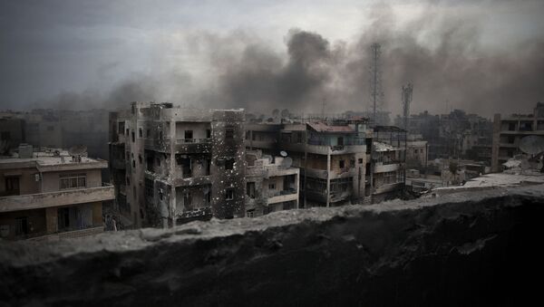 Consequências da guerra  no bairro Saif Al Dawla da cidade de Aleppo (Síria) - Sputnik Brasil