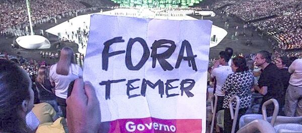 Fora Temer na abertura dos Jogos Rio 2016 - Sputnik Brasil
