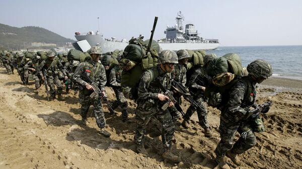 Exercícios Foal Eagle com militares de EUA e Coreia do Sul. - Sputnik Brasil