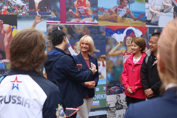  Ex-ginasta e vice-presidente da Federação Russa de Ginástica, Svetlana Khorkina, na Casa da Rússia nos Jogos Olímpicos Rio-2016  - Sputnik Brasil