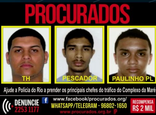 Cartaz divulgado com os traficantes que estão sendo procurados pela Força Nacional de Segurança no Rio - Sputnik Brasil