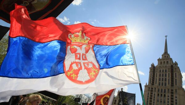 Marcha em apoio à Sérvia em Moscou - Sputnik Brasil