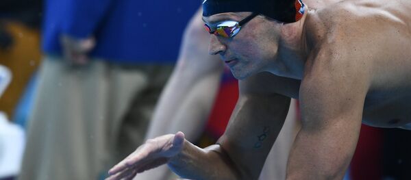 Ryan Lochte durante a etapa final da estafeta 4x200 na Olimpíada do Rio - Sputnik Brasil