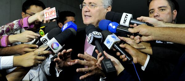 Renan Calheiros conversa com a imprensa - Sputnik Brasil