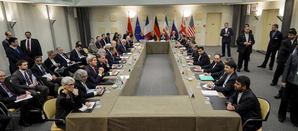 Autoridades do Irã e do P5+1 reunidas em Lausanne nesta segunda-feira (30) para discutir o programa nuclear de Teerã - Sputnik Brasil