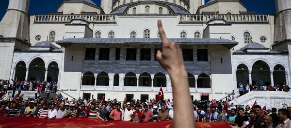Manifestação pró-Erdogan em Istambul - Sputnik Brasil