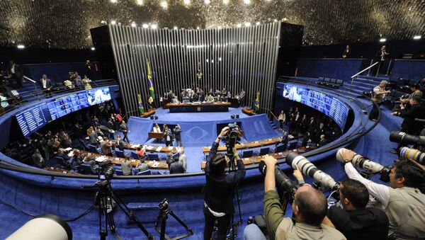 Plenário do Senado Federal durante sessão deliberativa extraordinária para votar a Denúncia 1/2016, que trata do julgamento do processo de impeachment da presidenta afastada Dilma Roussefff - Sputnik Brasil