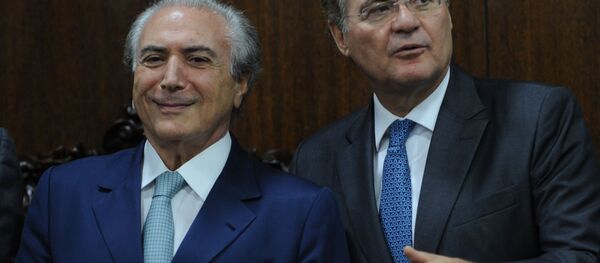 Presidente interino Michel Temer e o presidente do Senado Renan Calheiros - Sputnik Brasil