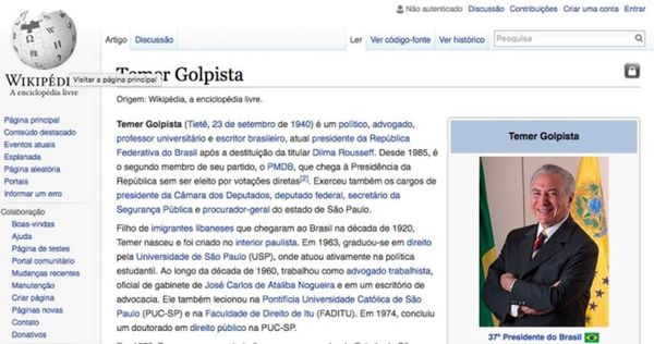 Extensão do Google Chrome altera nome de Michel Temer para 'Temer Golpista' - Sputnik Brasil