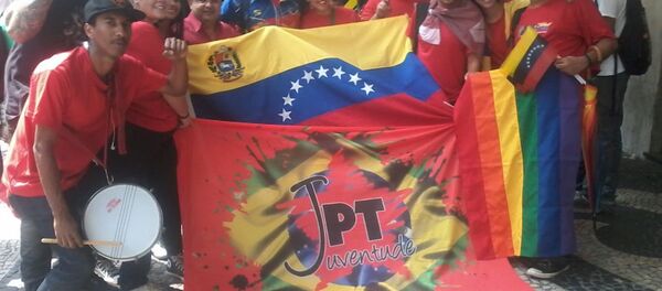 Protesto no Centro do Rio critica golpe e presta solidariedade à Venezuela e ao Brasil - Sputnik Brasil