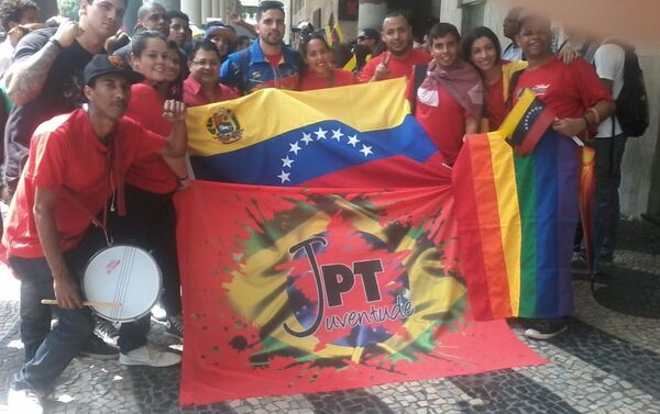 Protesto no Centro do Rio critica golpe e presta solidariedade à Venezuela e ao Brasil - Sputnik Brasil