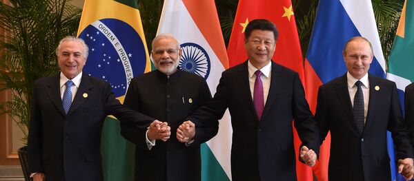 Líderes do grupo BRICS, na cúpula do G20 em Hangzhou. 4 de setembro de 2016 - Sputnik Brasil