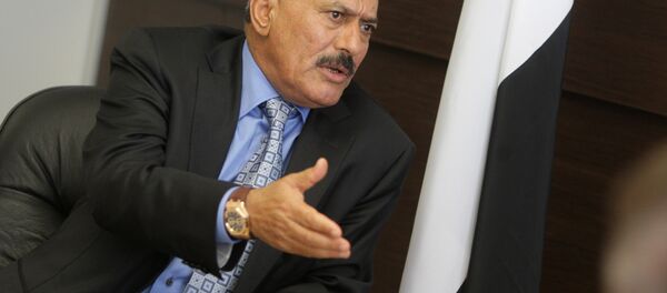 Presidente do Iêmen Ali Abdullah Saleh durante o encontro com Vladimir Putin, 2010 (foto de arquivo) - Sputnik Brasil
