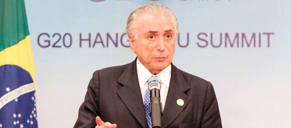 Presidente Michel Temer durante coletiva de imprensa na China - Sputnik Brasil
