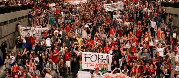 Protesto contra Temer em São Paulo - Sputnik Brasil