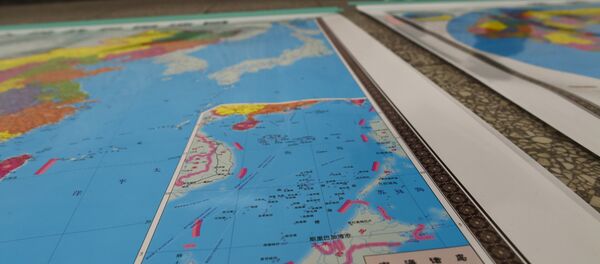 Imagem do mapa que mostra ilhas disputadas no mar do Sul da China, Pequim, China Imagem do mapa que mostra ilhas disputadas no mar do Sul da China, Pequim, China - Sputnik Brasil
