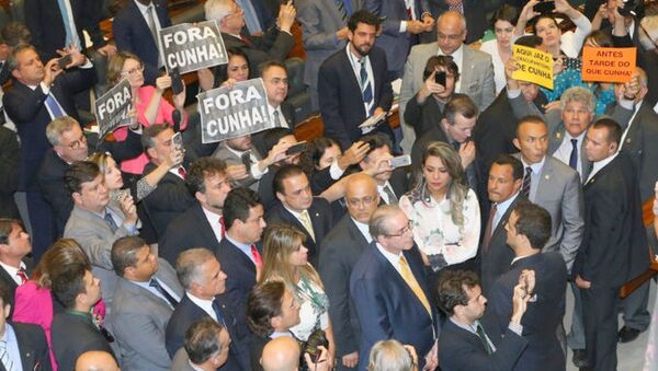 Sessão de cassação de Eduardo Cunha na Câmara - Sputnik Brasil