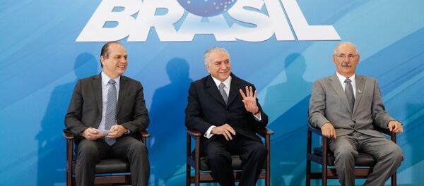 Michel Temer durante cerimônia de anúncio de novas ações de gestão para a melhoria da saúde pública Michel Temer durante cerimônia de anúncio de novas ações de gestão para a melhoria da saúde pública - Sputnik Brasil