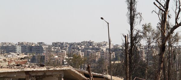 Ruínas no território de escolas militares libertadas dos terroristas, Aleppo, Síria (foto de arquivo) - Sputnik Brasil
