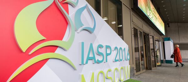 O logo da IASP em Moscou - Sputnik Brasil
