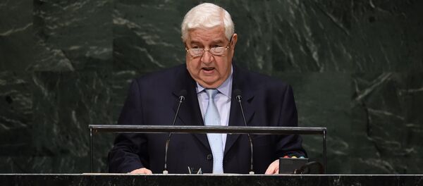 Ministro das Relações Exteriores da Síria, Walid Muallem, na Assembleia Geral da ONU - Sputnik Brasil