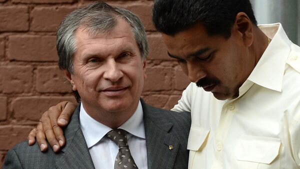 Nicolás Maduro, presidente de Venezuela, e Ígor Sechin, director de la empresa estatal de petróleo Rosneft - Sputnik Brasil