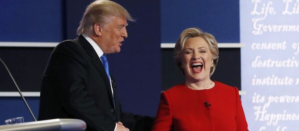 Debate presidencial dos EUA entre  Donald Trump e Hillary Clinton - Sputnik Brasil