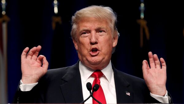 Candidato presidencial republicano Donald Trump fala na Associação da Guarda Nacional dos Estados Unidos em Baltimore, Maryland, em 12 de setembro de 2016. - Sputnik Brasil