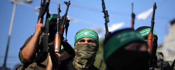 Militantes do braço armado do Hamas na Faixa de Gaza - Sputnik Brasil