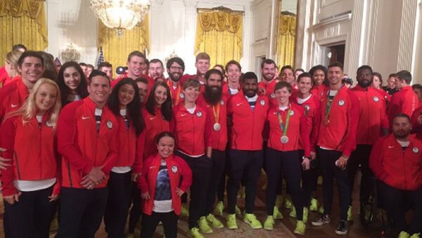 Equipe olímpica e paralímpica dos EUA na Casa Branca - Sputnik Brasil