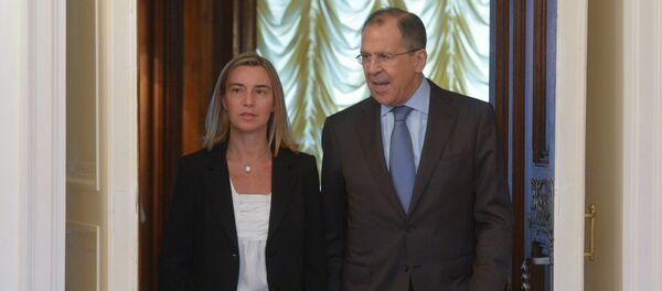 Russian Foreign Minister Sergey Lavrov and his Italian counterpart Federica Mogherini - Sputnik Brasil