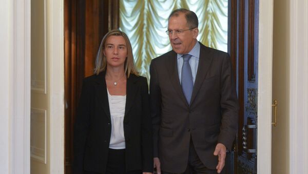 Russian Foreign Minister Sergey Lavrov and his Italian counterpart Federica Mogherini - Sputnik Brasil