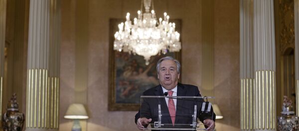 Futuro secretário-geral da ONU, António Guterres, fala durante entrevista coletiva, Lisboa, Portugal, 6 de outubro de 2016 - Sputnik Brasil