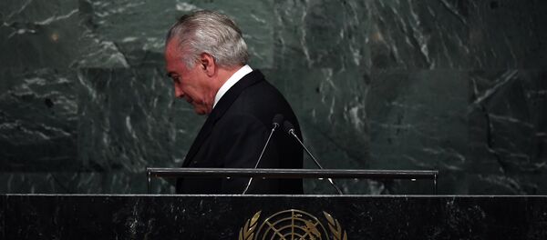 Michel Temer após discurso na Assembleia Geral da ONU, em 20 de setembro de 2016 - Sputnik Brasil