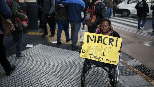 Protesto de trabalhadores em Buenos Aires, Argentina - Sputnik Brasil