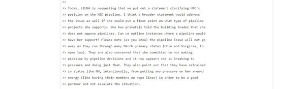 Um trecho do e-mail enviado em 9 de fevereiro de 2016, intitulado 'Gasodutos, Energia e Construtoras' - Sputnik Brasil