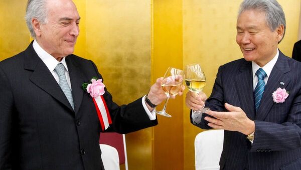Michel Temer brinda em almoço com imperador do Japao Akihito - Sputnik Brasil