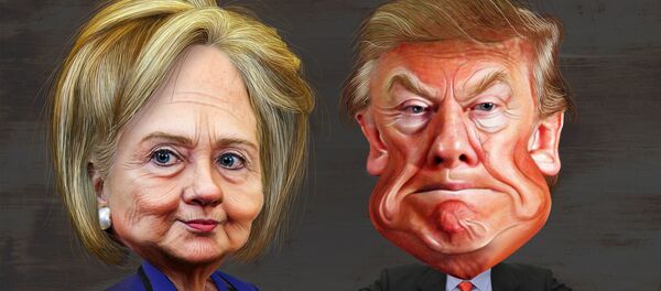 Caricatura de Clinton e Trump - Sputnik Brasil