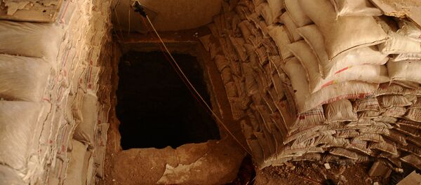 Die Sandsäcke sollten den Eingang schützen - Sputnik Brasil