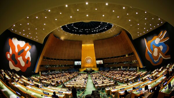 A sede da Assembleia Geral da ONU, no bairro deManhattan, em Nova York - Sputnik Brasil