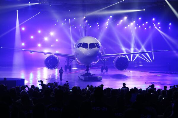 Apresentação do novo avião de passageiros MS-21 na fábrica de aviação na cidade russa de Irkutsk - Sputnik Brasil