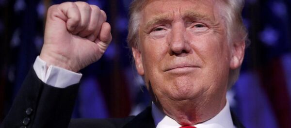 Presidente eleito dos EUA Donald Trump durante discurso em Manhattan, Nova York, 9 de novembro de 2016 - Sputnik Brasil