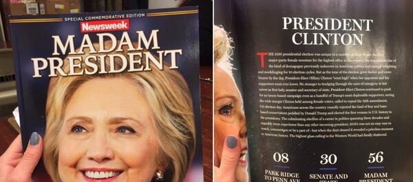 Capa da revista Newsweek mostra Clinton como presidente dos EUA - Sputnik Brasil
