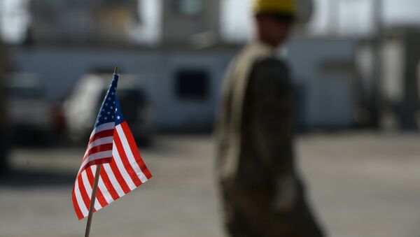 Bandeira dos EUA na Base Aérea de Bagram, Afeganistão - Sputnik Brasil