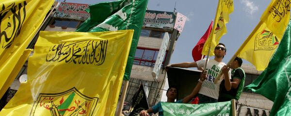 Manifestação pela unidade política palestina une apoiadores do Hamas e do partido Fatah (foto de arquivo) - Sputnik Brasil