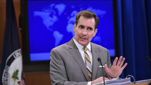 John Kirby está falando durante o briefing diário no Departamento de Estado em 6 de janeiro de 2015, Washington - Sputnik Brasil